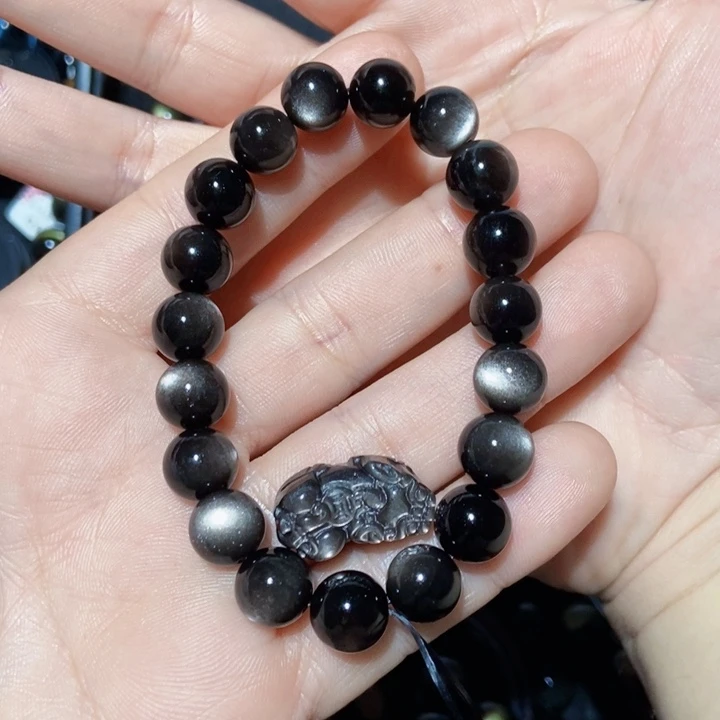 黑曜岩手串未镶嵌小*?