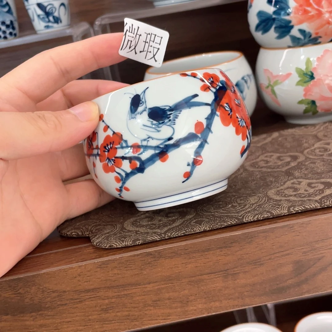 釉下手绘茶具微瑕