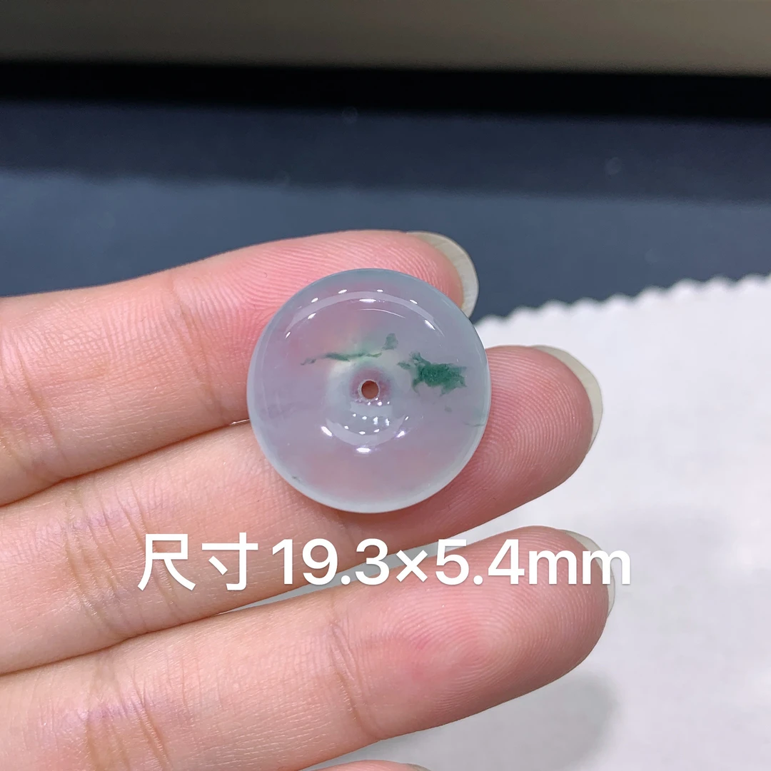 缅甸天然A货翡翠 冰种飘花平安扣吊坠 玉质细腻 日常百搭 k102