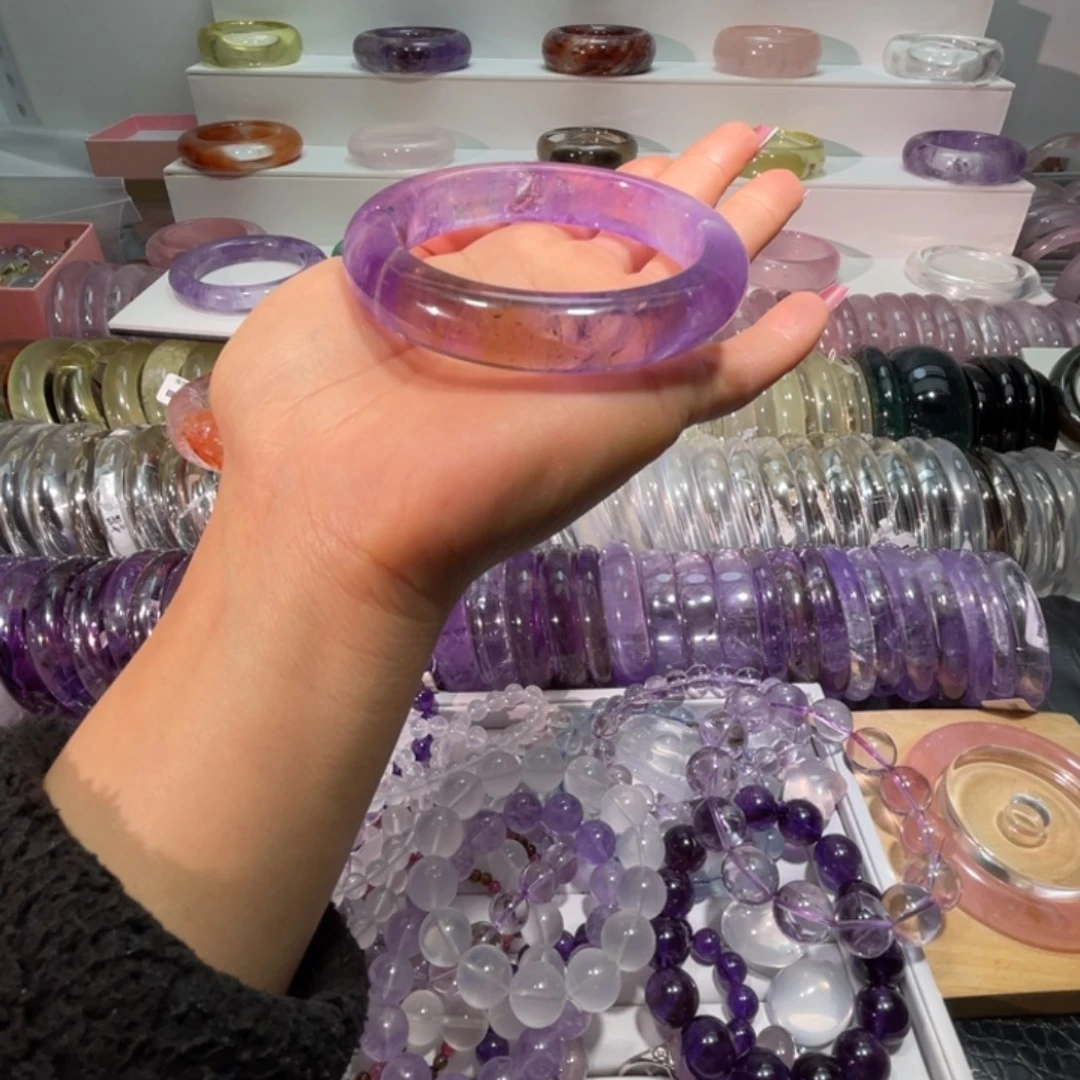 手镯未镶嵌水晶手镯63.6圈口8号