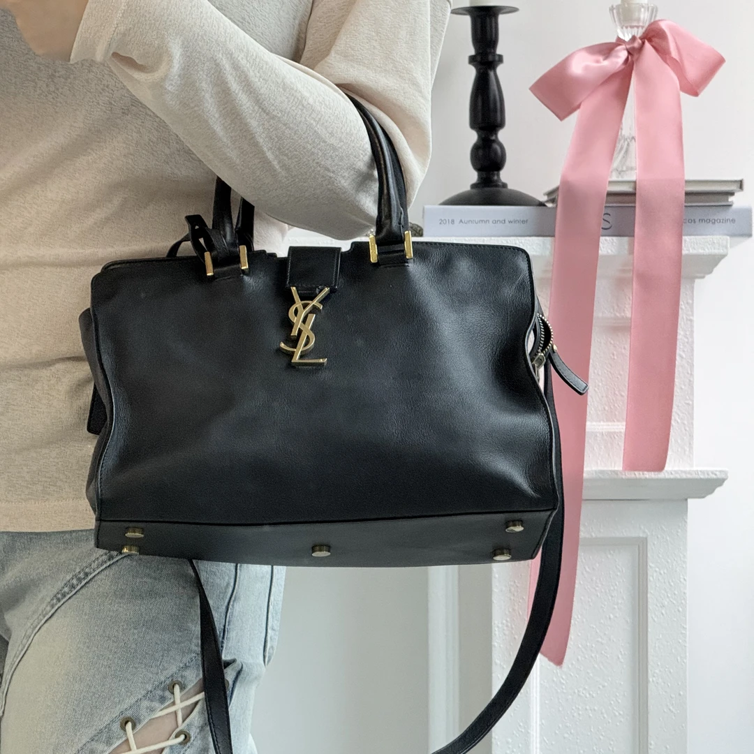 95新 YSL/圣罗兰 ysl黑金cabas中号手提包