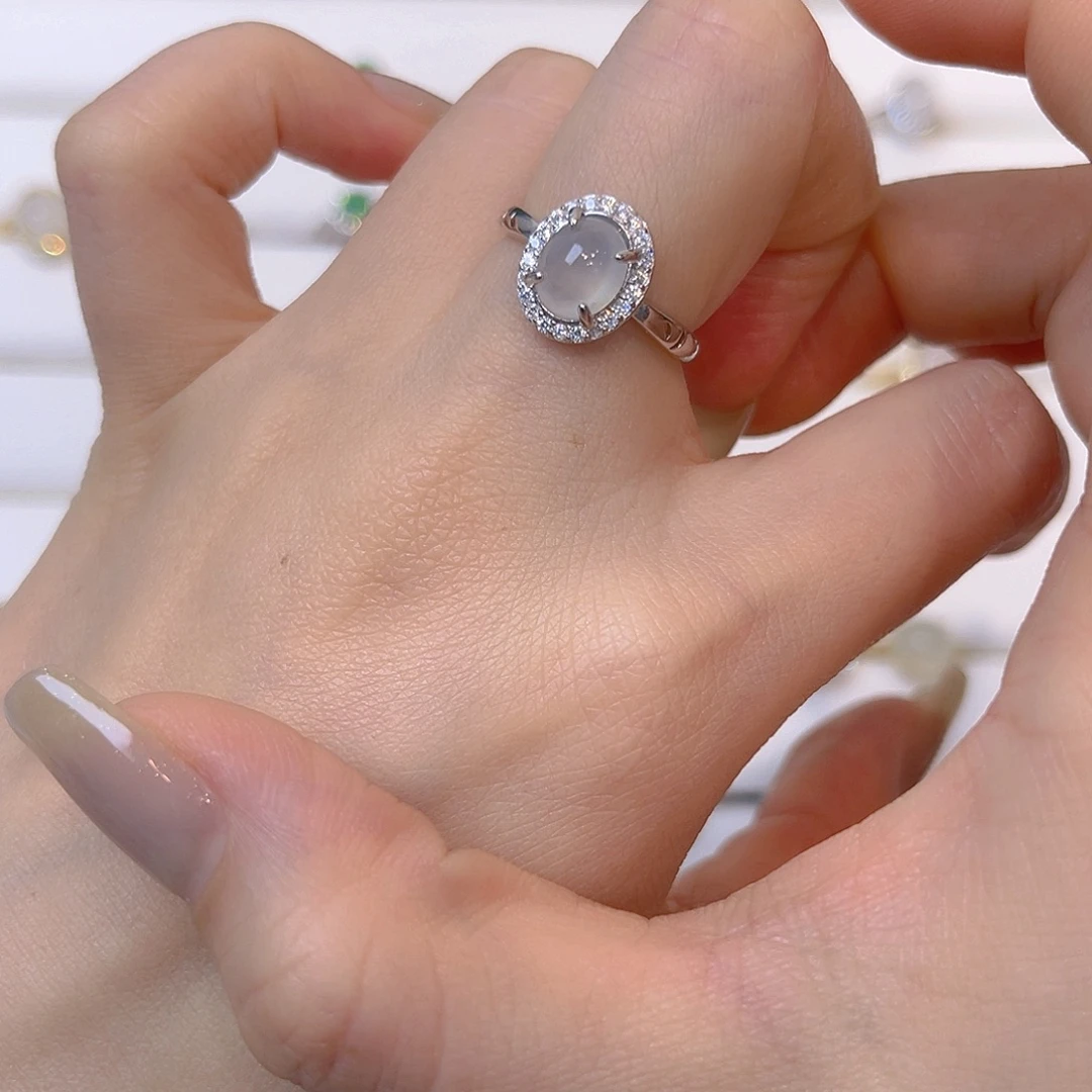 翡翠银S925镶嵌戒指