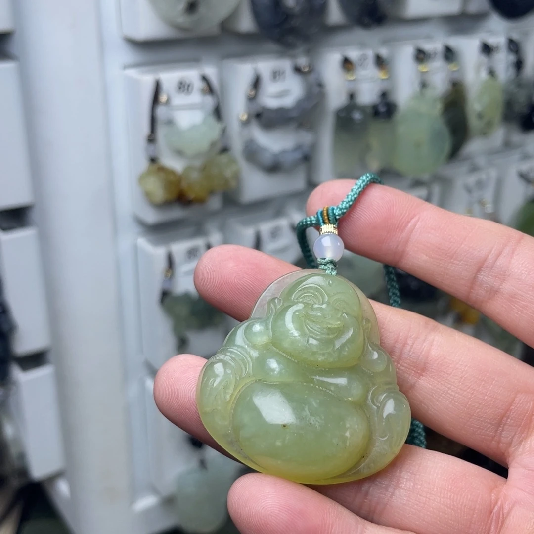 岫玉未镶嵌吊坠大肚佛
