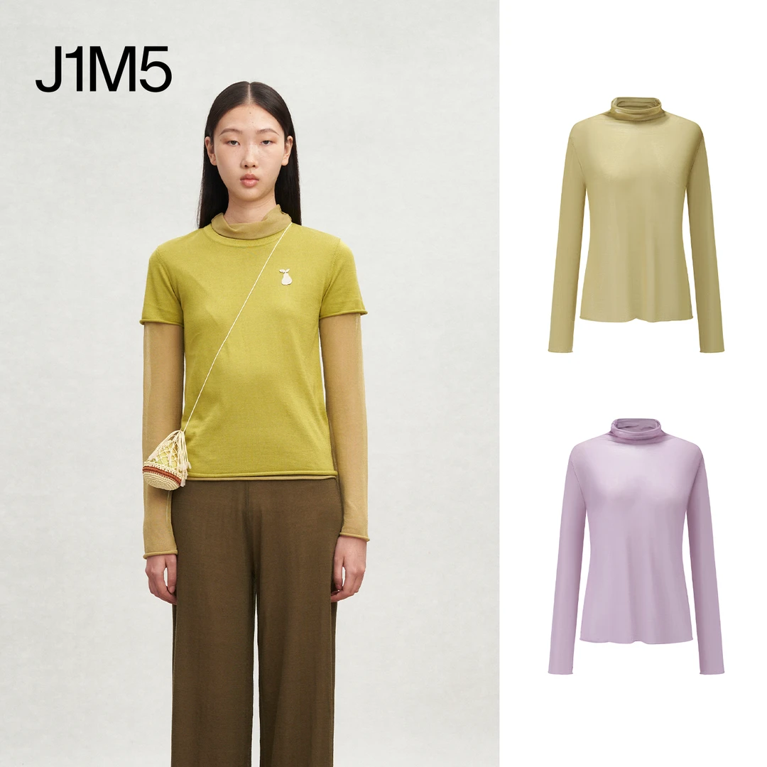 J1M5买手店 SWAYING 25春夏 堆领长袖打底衫 设计师品牌修身套头