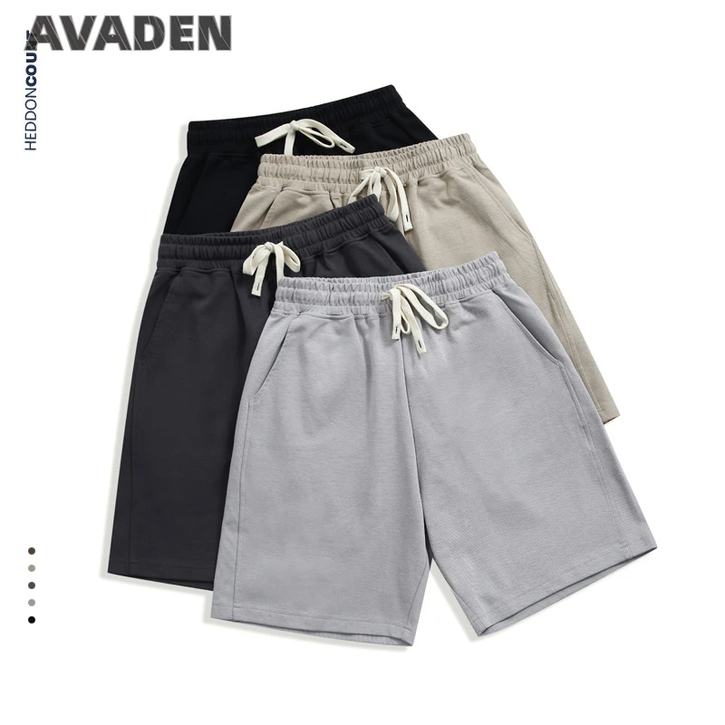 男260g斜纹双面棉透气新款男士五分裤休闲裤直筒卫裤情侣中裤