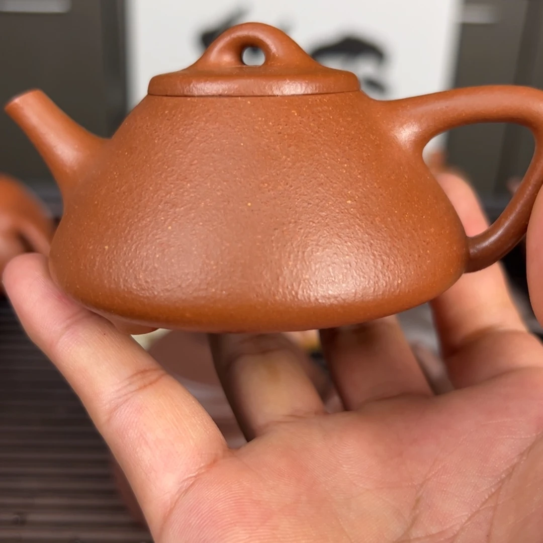 茶壶紫砂半手工子叶石瓢