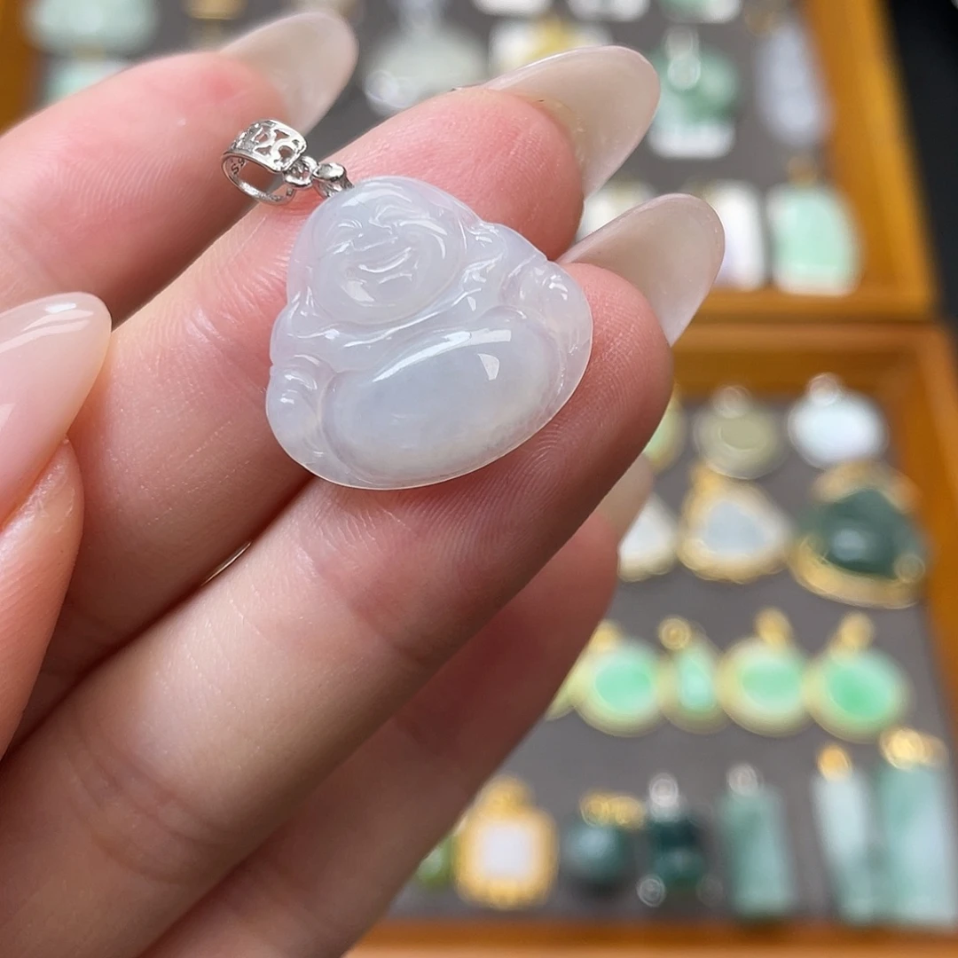 翡翠银S925镶嵌吊坠(不含链)