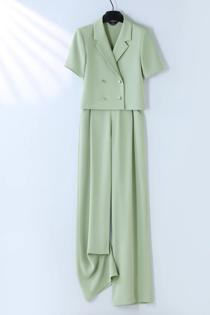0773小香风套装系长夏季高级感休闲女装短袖西服两件套