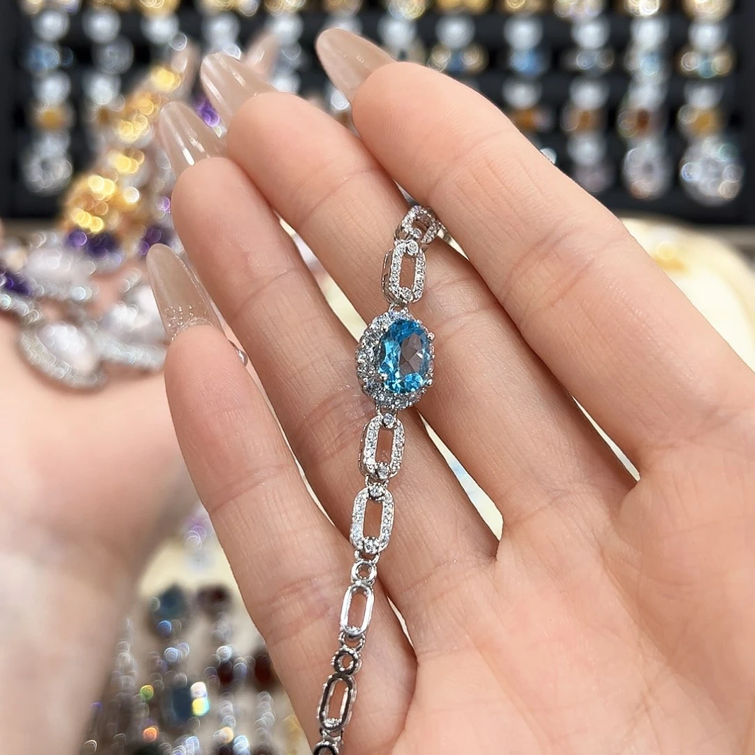 水晶金色拖不保色介意慎拍银色拖不掉色银S925镶嵌王***?