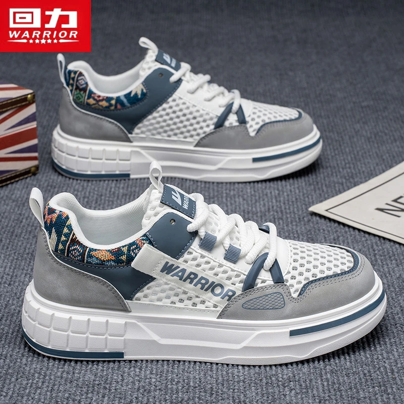 回力男鞋夏季透气2025新款休闲板鞋厚底网面网眼学生小白百搭潮鞋