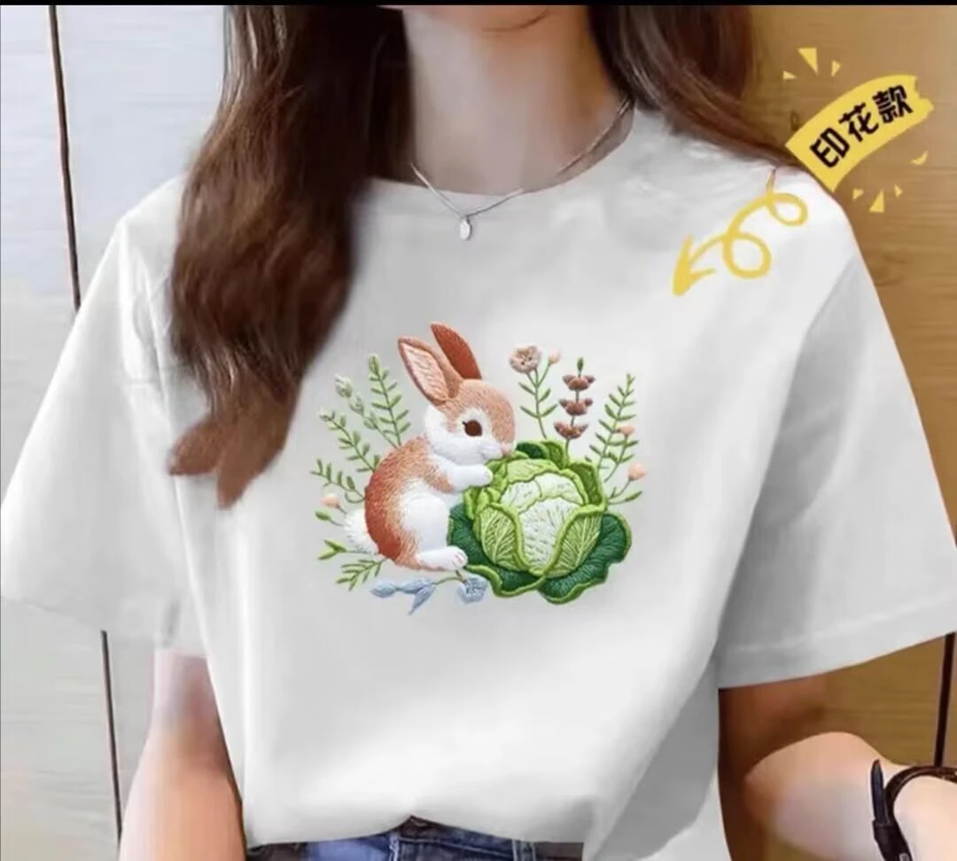 【100%纯棉】上新女款女士百搭潮流短袖t恤春夏圆领显瘦半袖