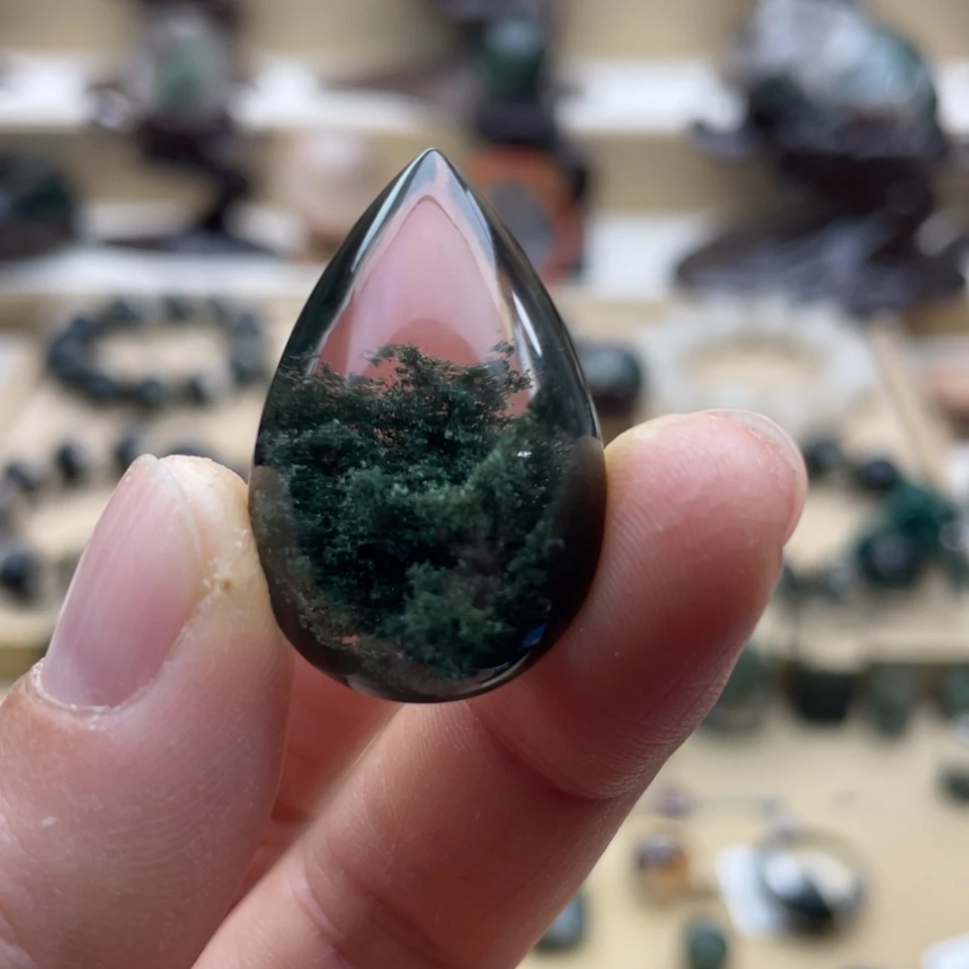 水晶未镶嵌颈饰绿幽灵聚宝盆水滴