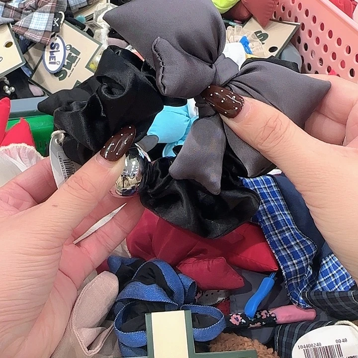 灰色充棉黑色发圈