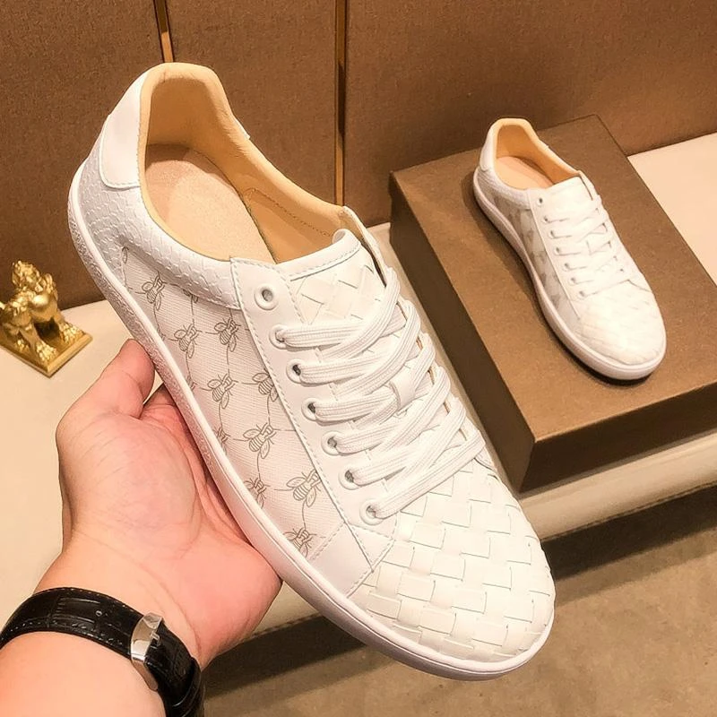 2025新款酷奇小蜜蜂板鞋编织小白鞋高端百搭个性酷奇休闲男鞋