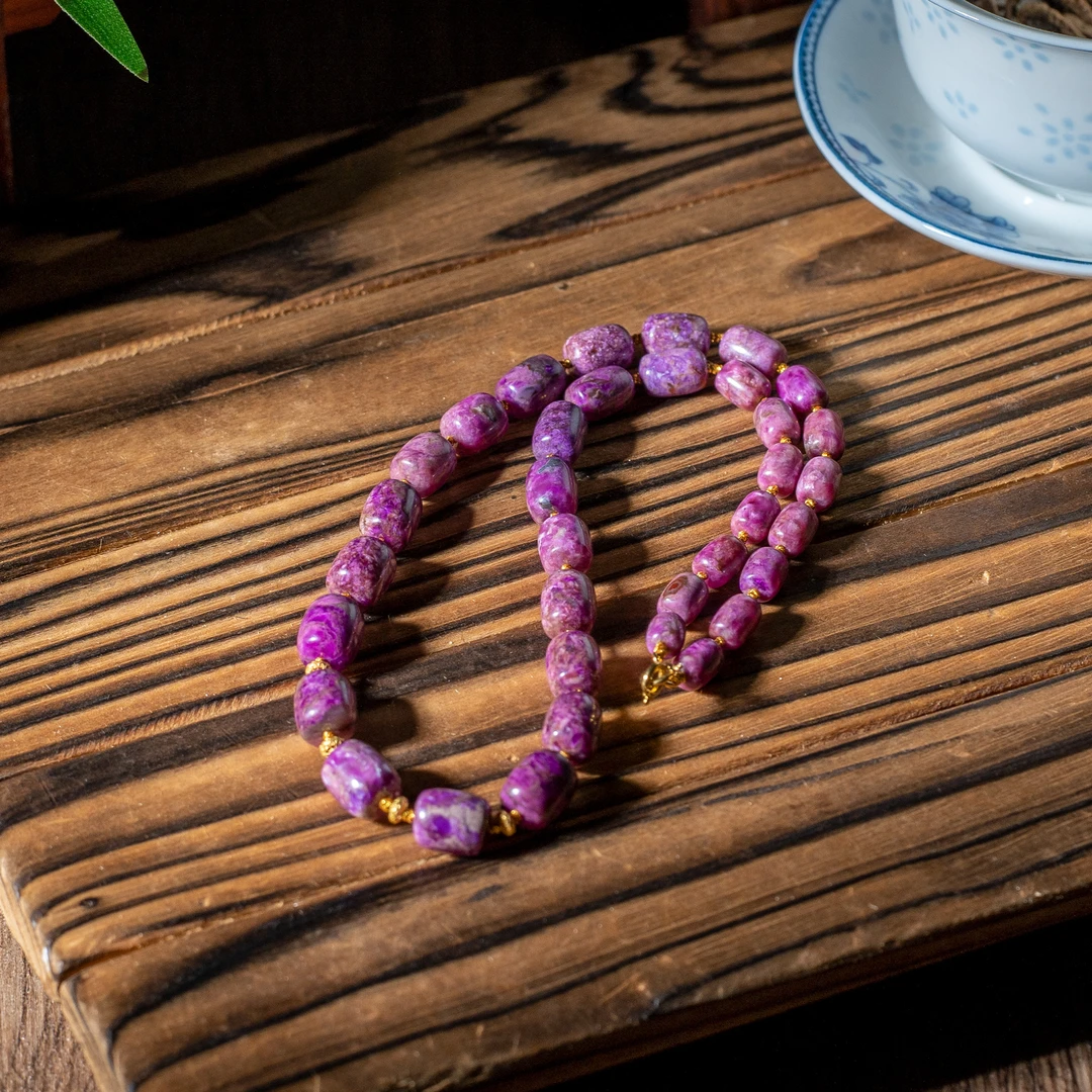 【韵洁珠宝】桃红舒俱来桶珠45cm项链/多样性发/P7595