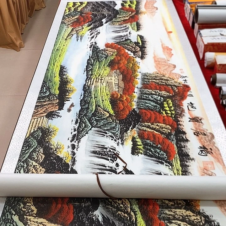 手工装裱国画作品