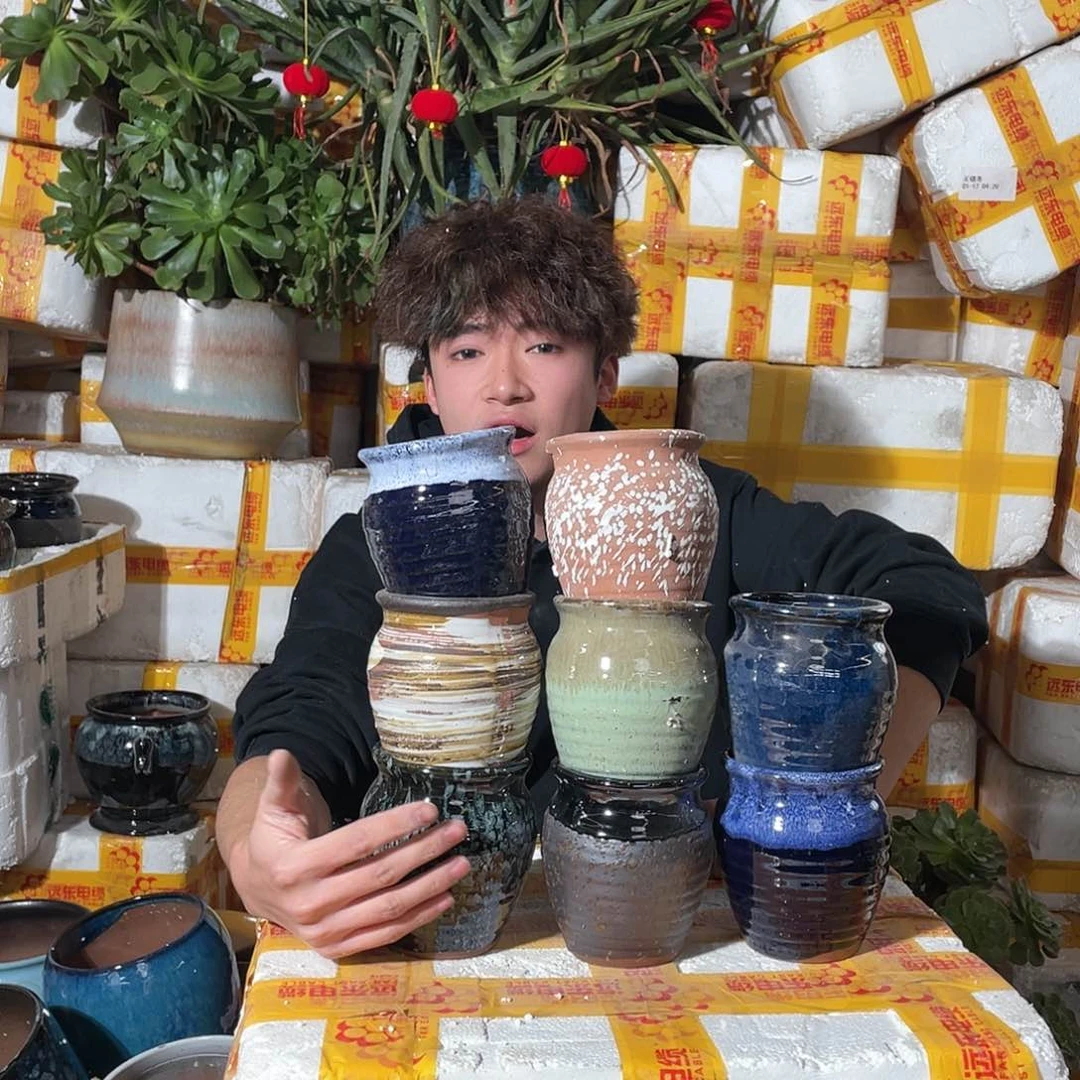 无铅玻璃宜兴紫砂花盆