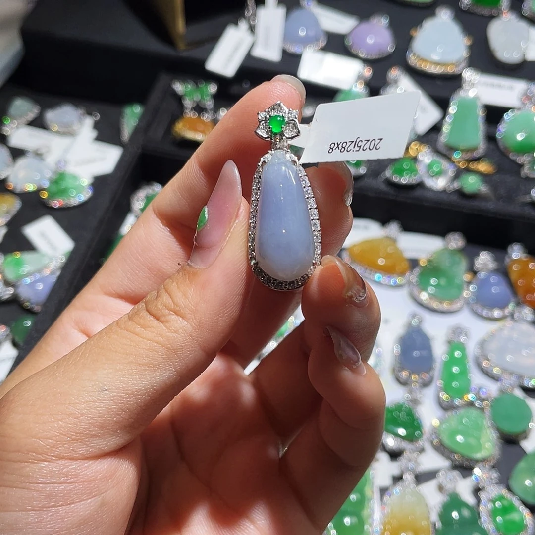 翡翠银S925镶嵌颈饰