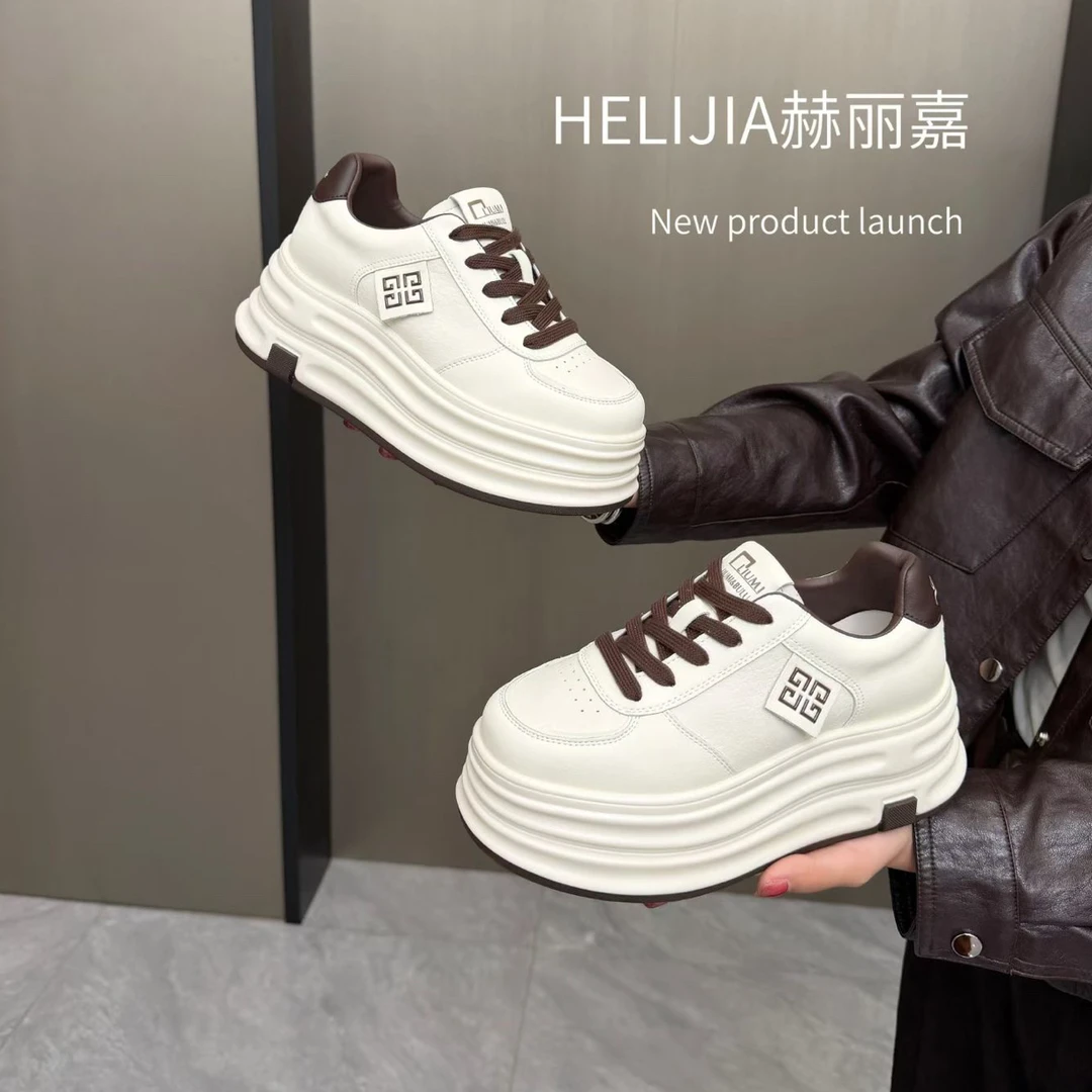 ［赫丽嘉］欧韩版板鞋，内外全皮（7cm）质感拉满，简约时尚通勤百搭款！