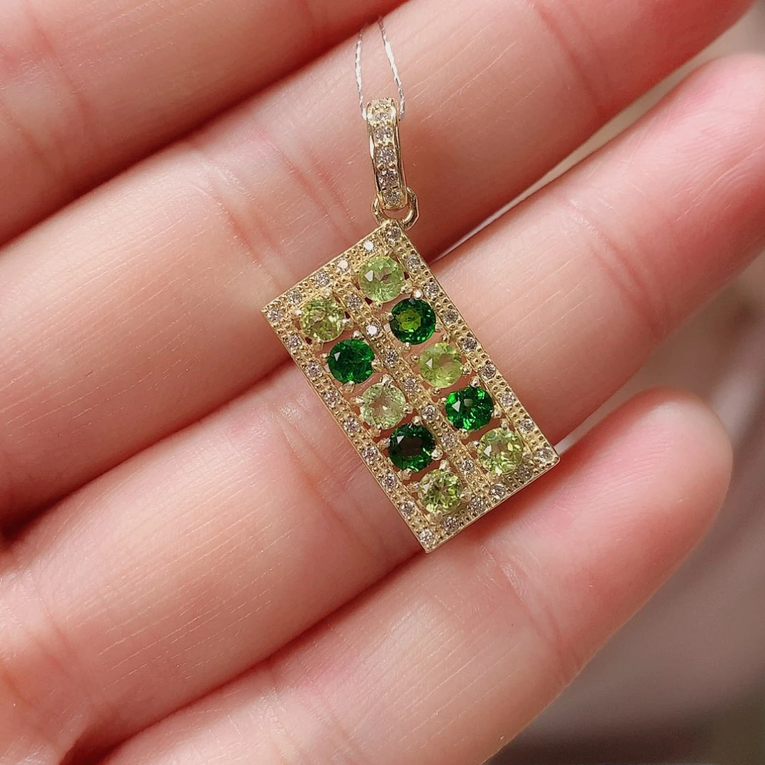 颈饰银S925镶嵌橄榄石