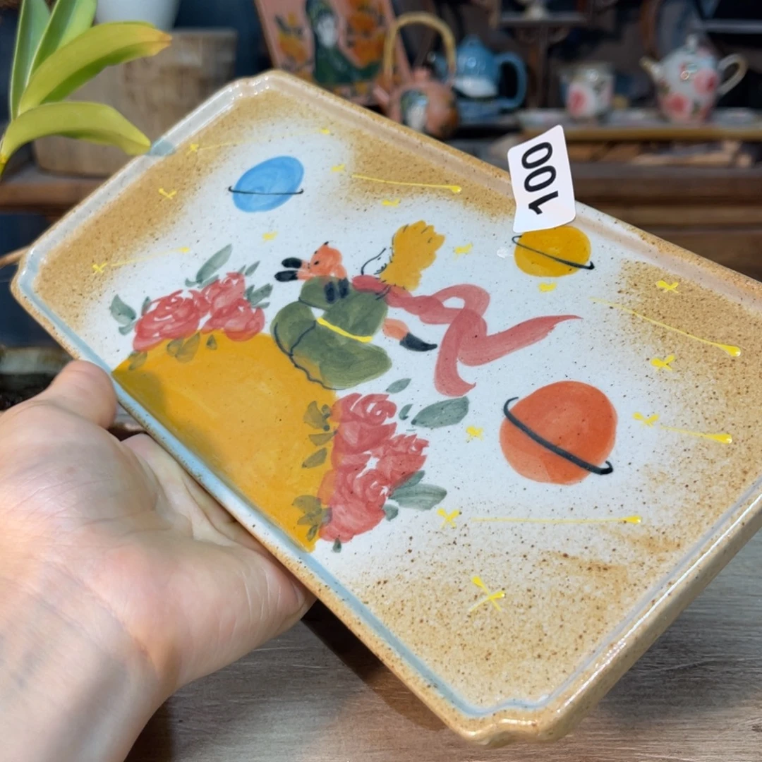 壶素浅陶瓷手工手绘