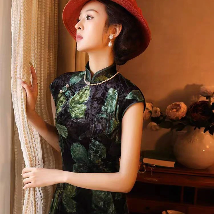 9242-新中式旗袍新款2025新款女改良民国风女装气质长款连衣裙