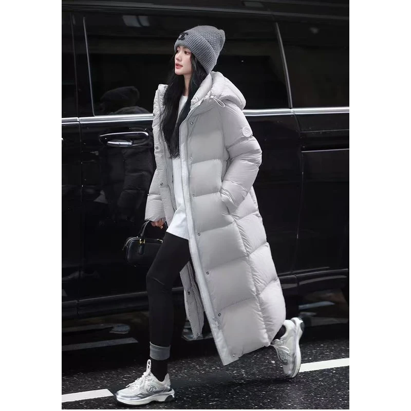 雪山系列2.0 90国标白鹅绒 长款连帽羽绒服