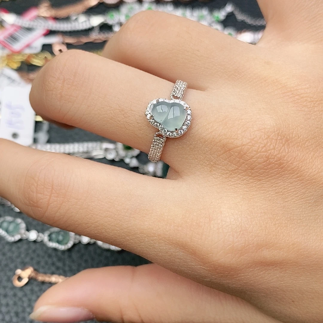 翡翠银S925镶嵌戒指