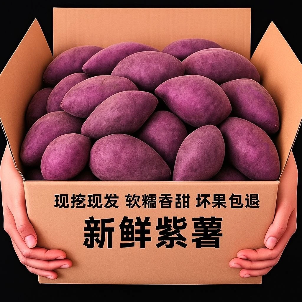 【农户自卖】新鲜紫罗兰紫薯现挖沙地紫心蜜薯红薯地瓜烟薯