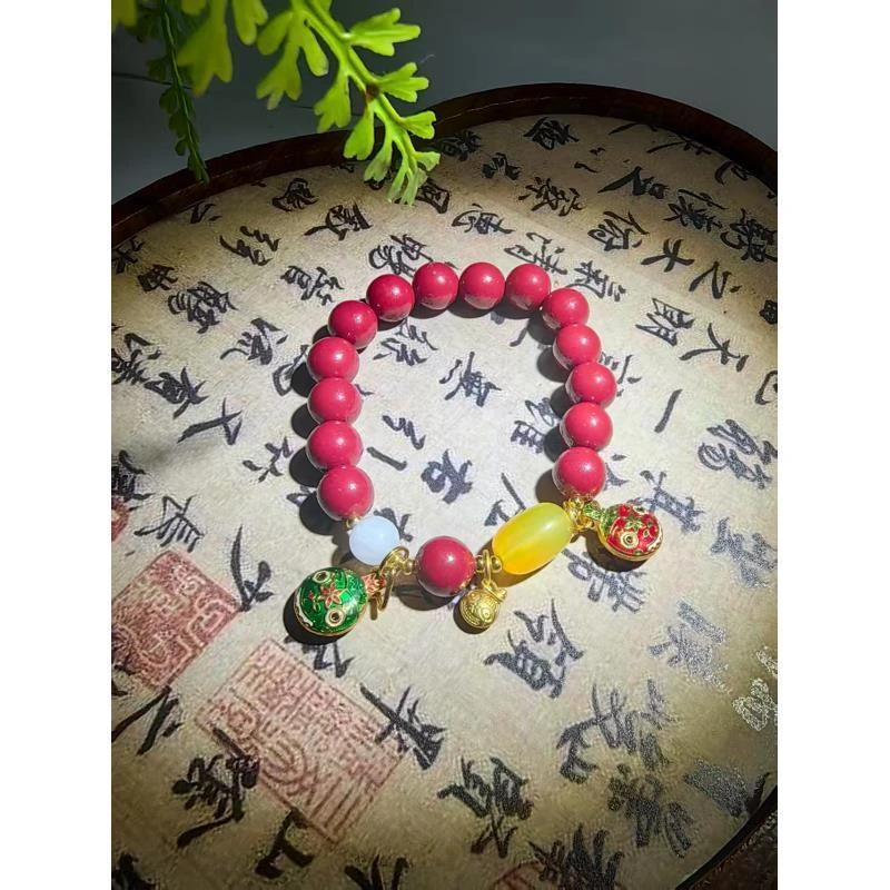 含辰砂工艺品吞金兽 单圈手串（无礼盒）913