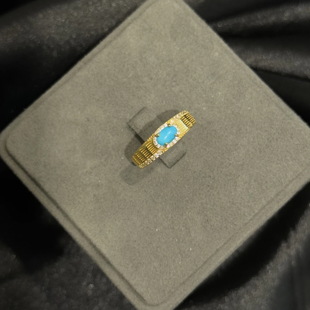 S925银绿松石戒指开口【多样性发一】【LSS007】