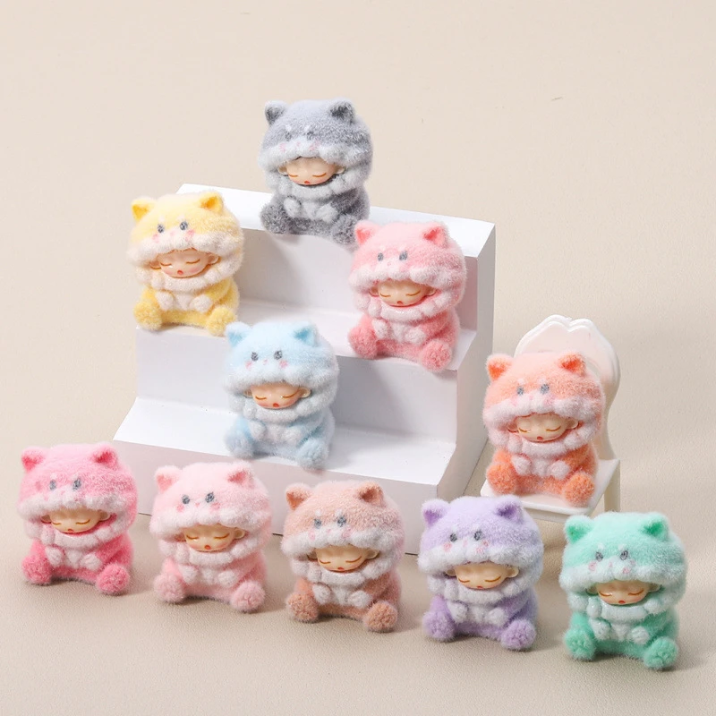 【双许愿+九宫格】植绒云梦小熊diy挂件潮玩毛绒小配件桌面摆件