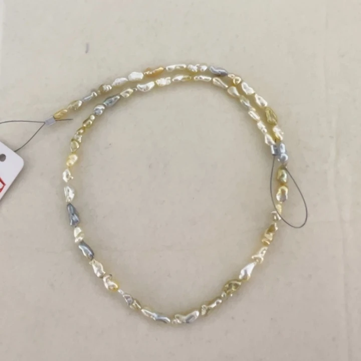 未镶嵌海水珍珠颈饰金珠keshi糖果项链