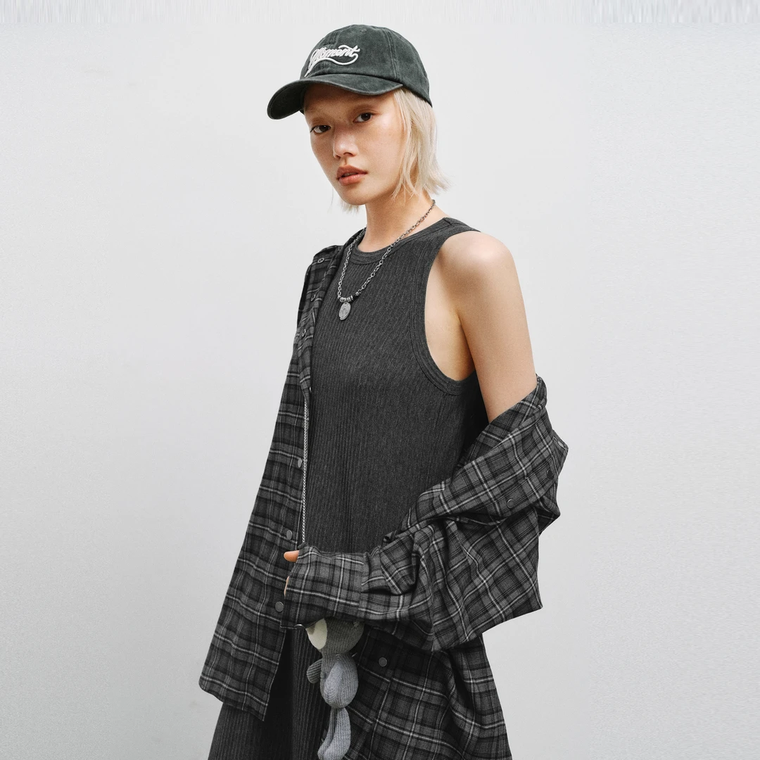 小麦檬Pure:Moment:春夏商场同款深灰连衣裙4F3290331