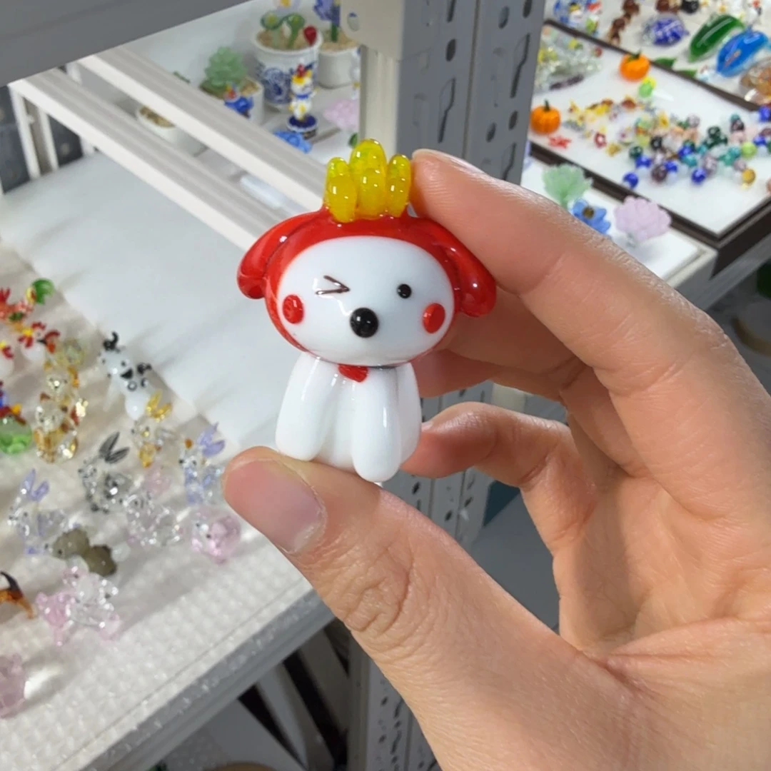 琉璃手工艺品薯条小狗