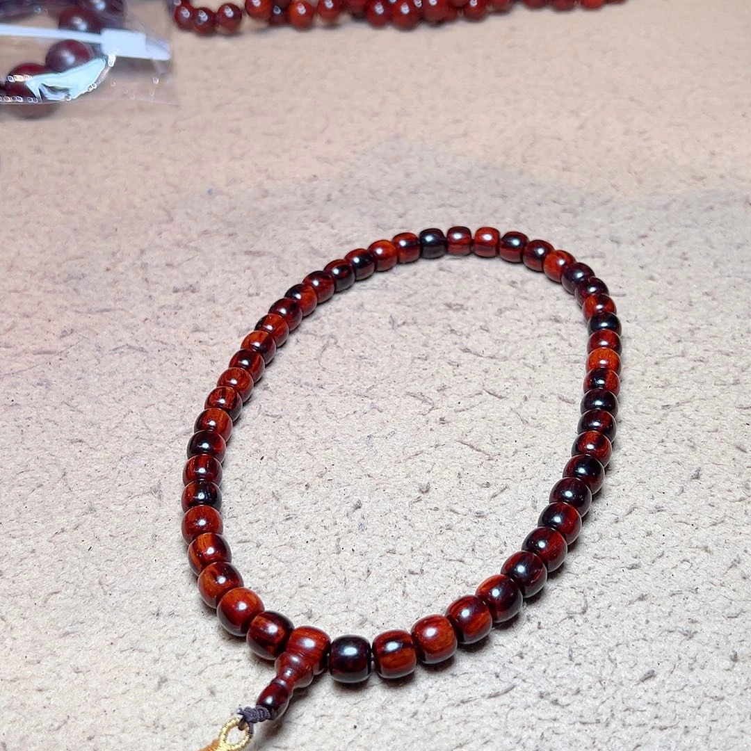 小叶紫檀手串/手链89琴料火焰纹鳞底金星头货手持