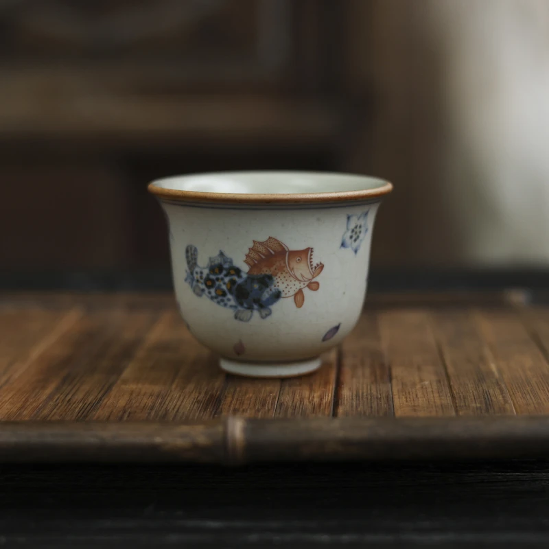 描金深海鱼-朴云堂-大铃铛杯-110ML(朴杯0305)