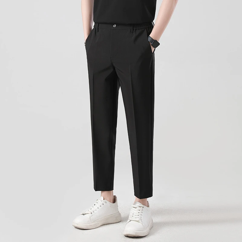 新款男士直筒百搭夏季薄款挺阔有型透气性好舒适柔软休闲小西裤