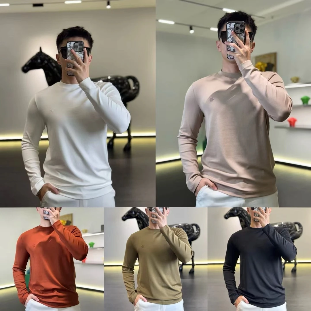 （秋款）古帝特尼莫代尔棉舒适3D压花纯色打底圆领短袖T恤JPR-132