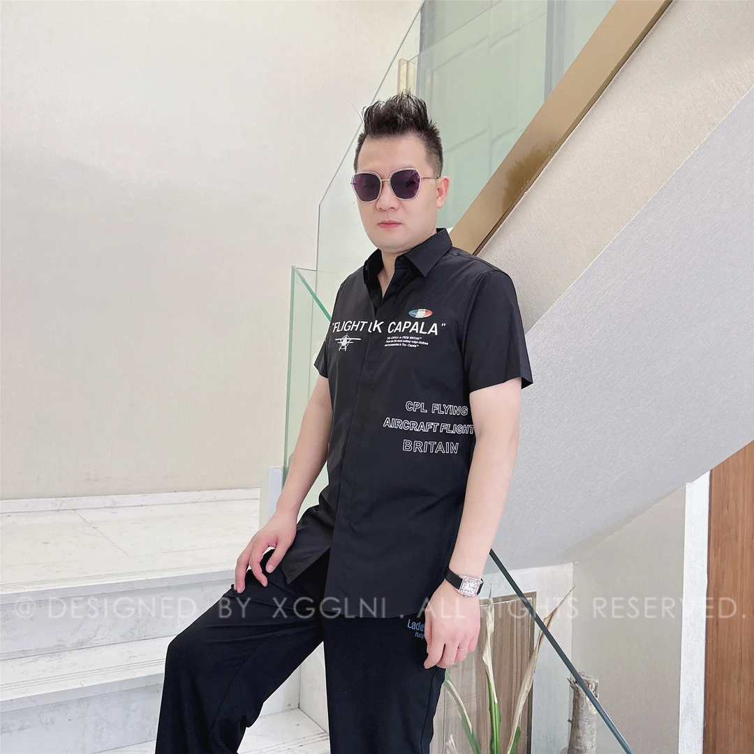 夏季款CPL带引号的长字母轻奢男装休闲衬衣高端上档次修身衬衫