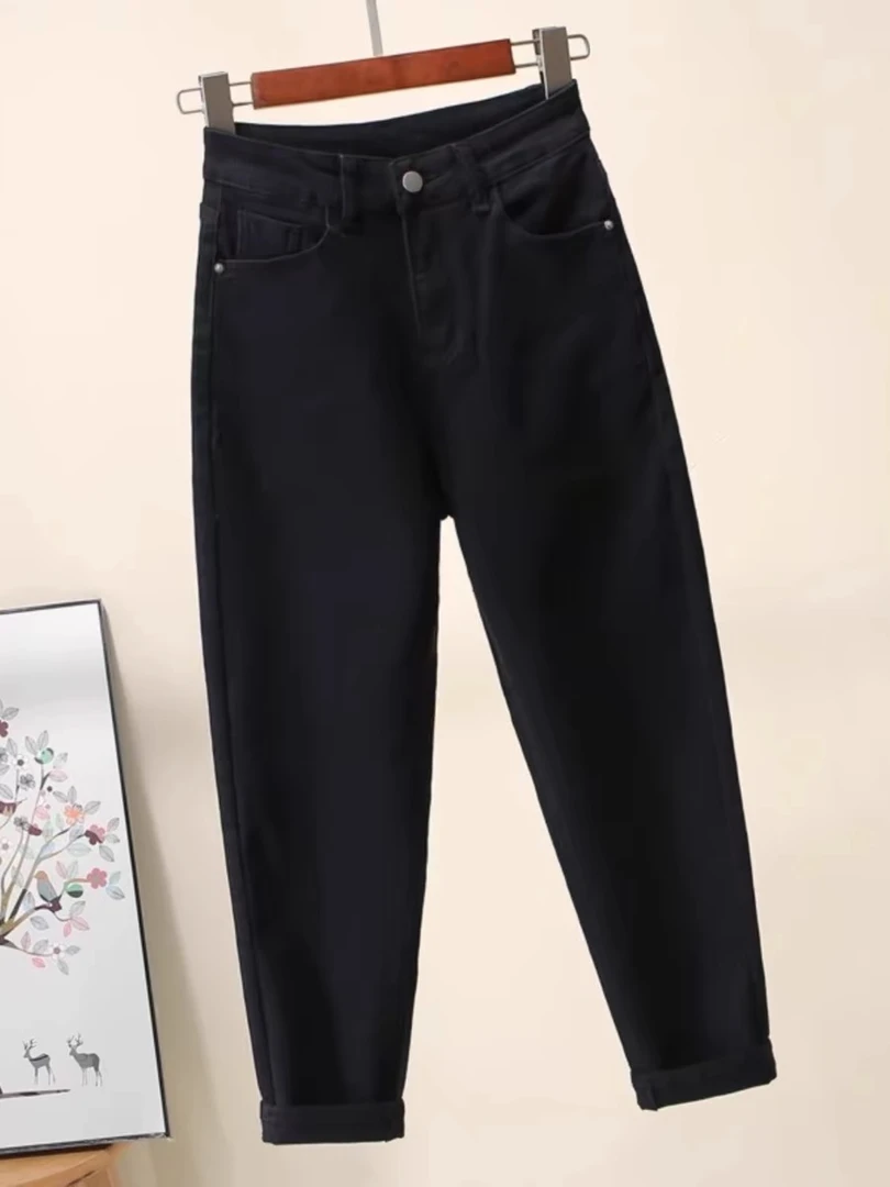 衣源2062-3#冬季加绒加厚高腰显瘦直筒牛仔裤（裤长98左右）