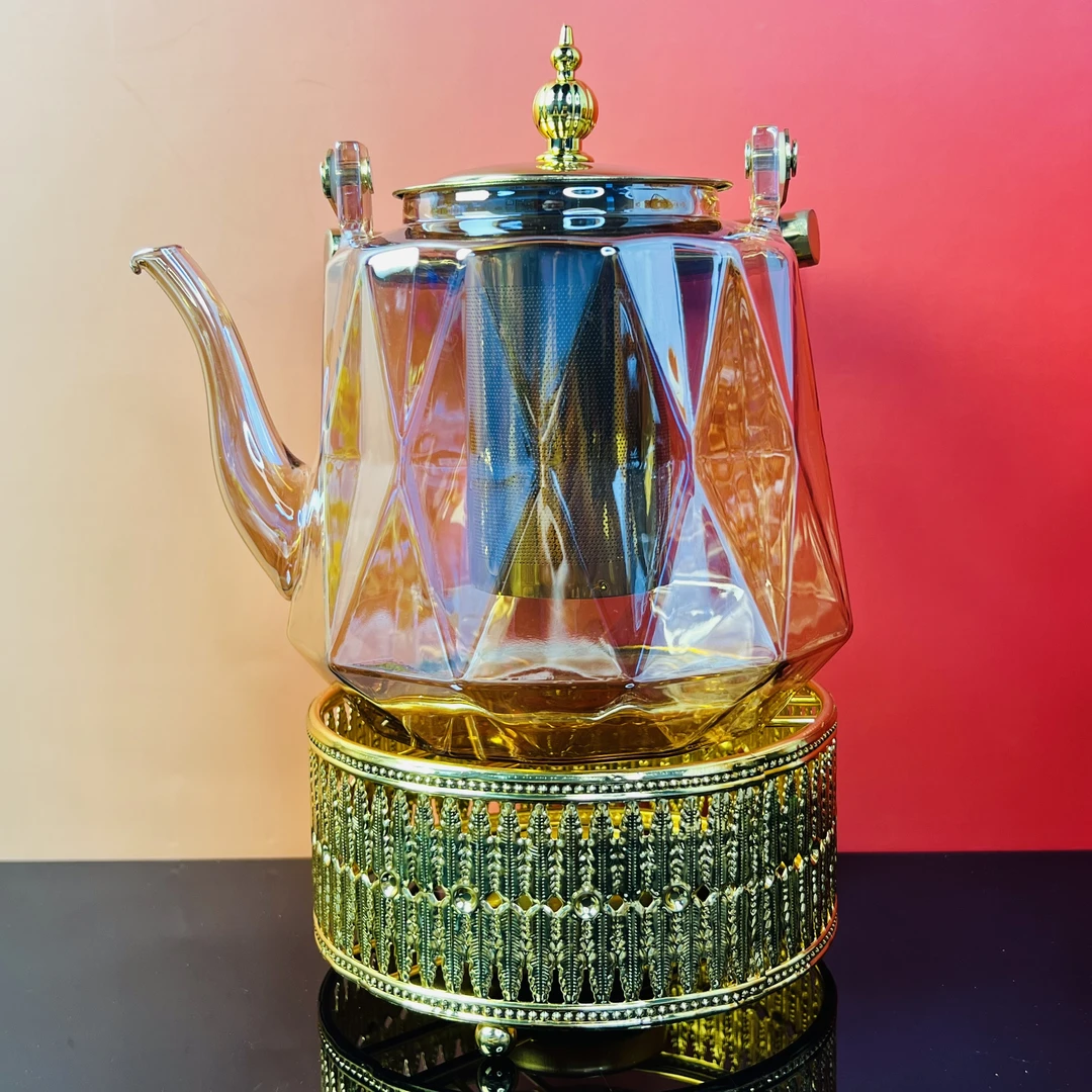新疆包邮 011 玻璃花茶壶围炉煮茶壶家用大容量养生壶蜡烛加一体