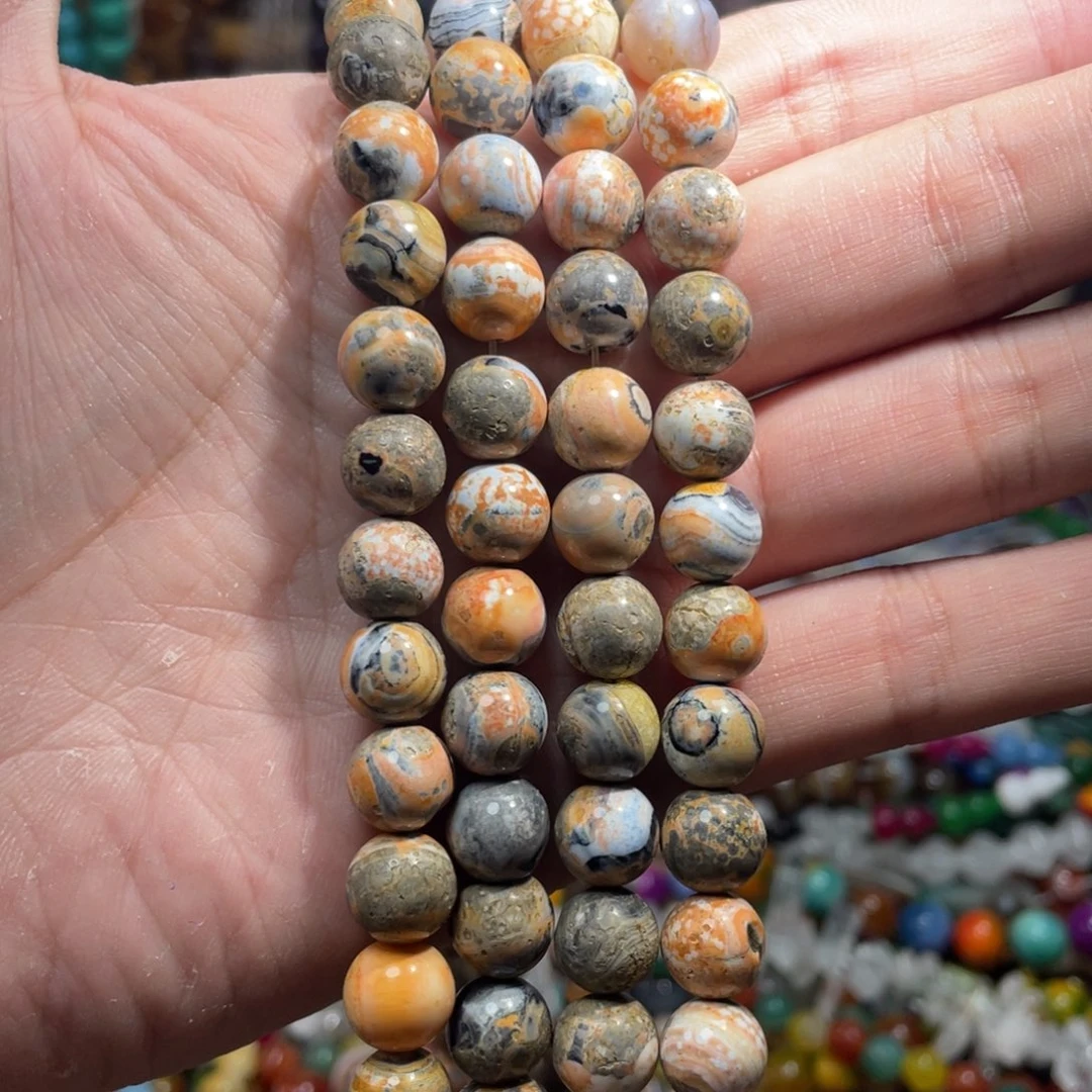 石英质玉，钙化火玛瑙10mm，未镶嵌