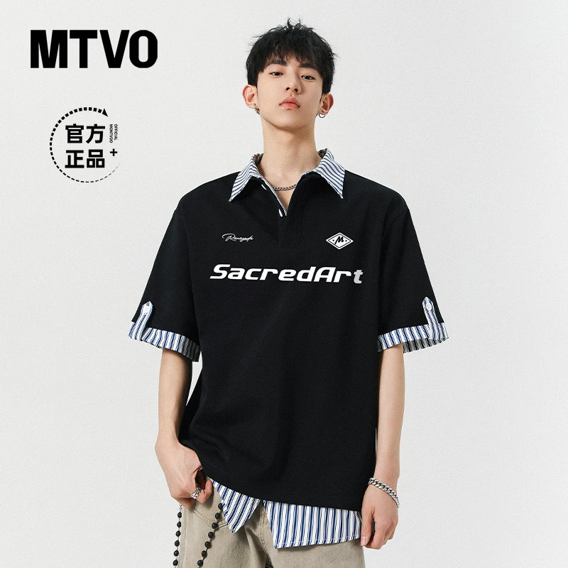 MTVO迈特优夏季新款男士短袖T恤休闲运动宽松潮流短袖POLO衫 3502