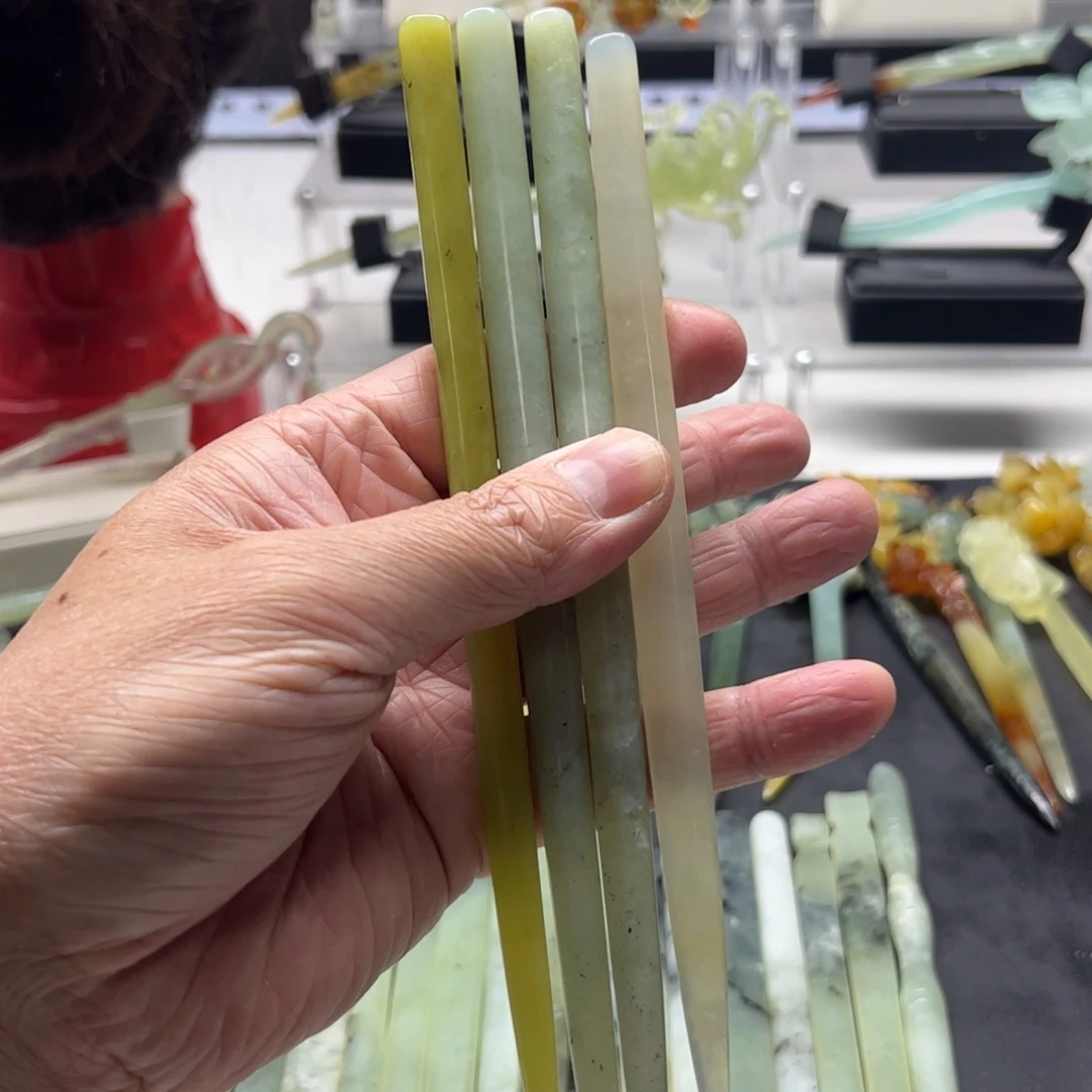 岫玉福利发簪未镶嵌风*草