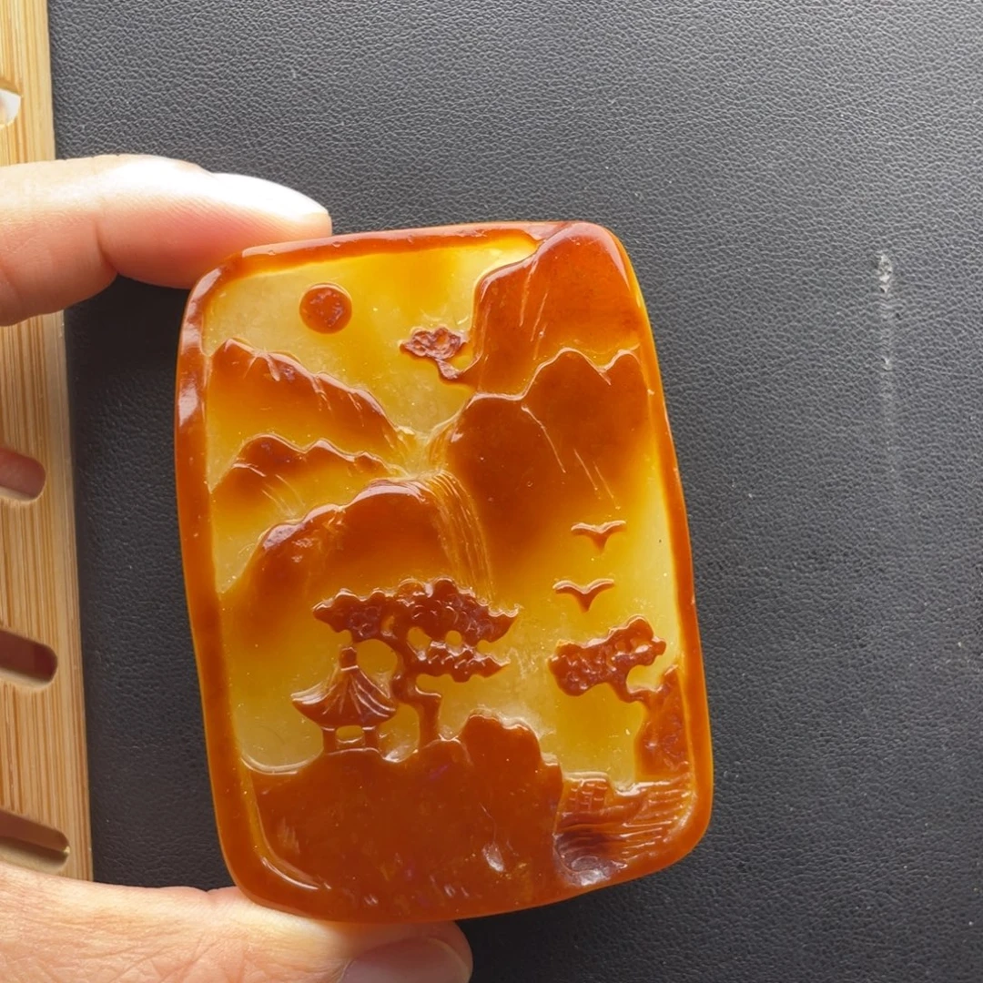 琥珀未镶嵌颈饰天然琥珀蜜蜡