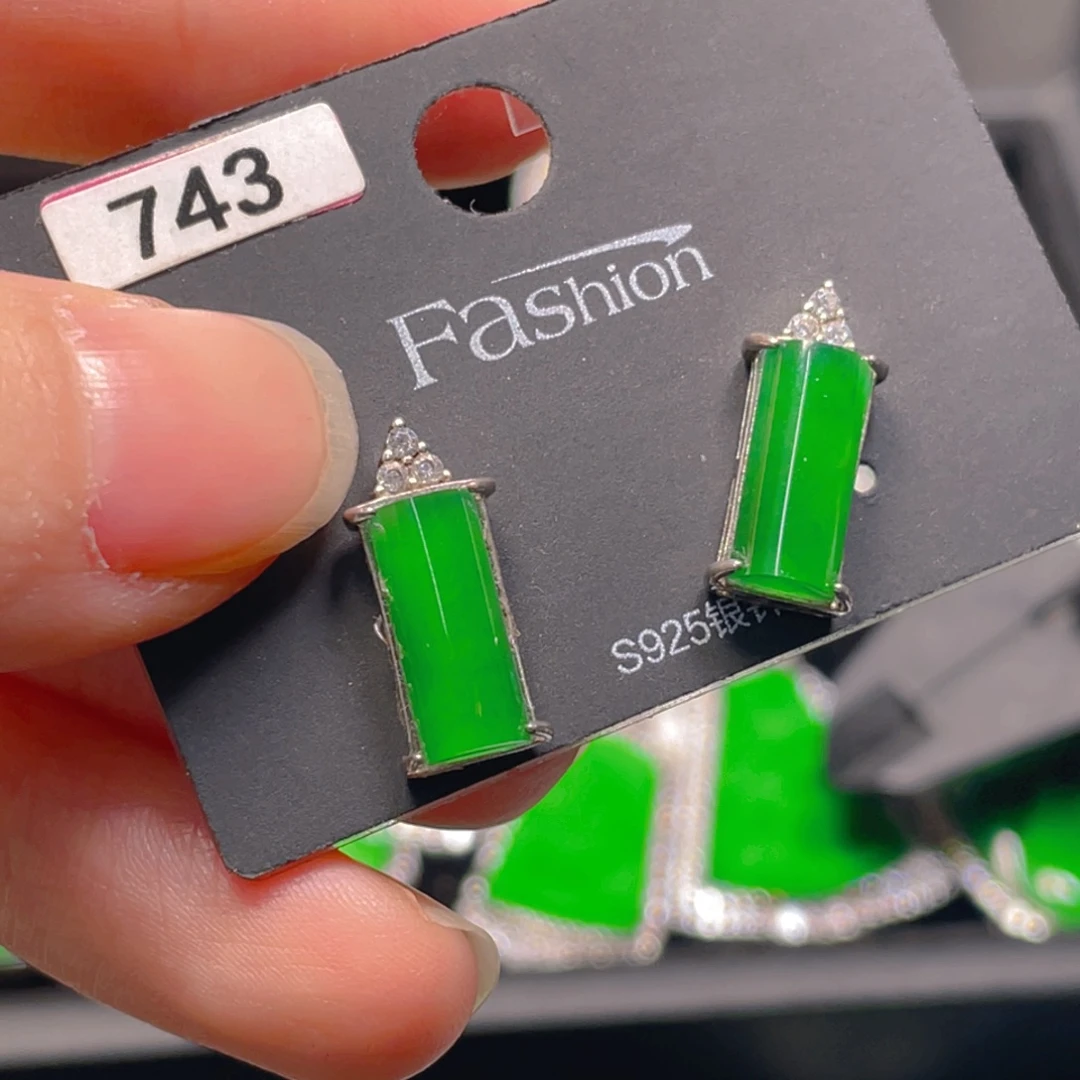 翡翠银S925镶嵌吊坠(不含链)