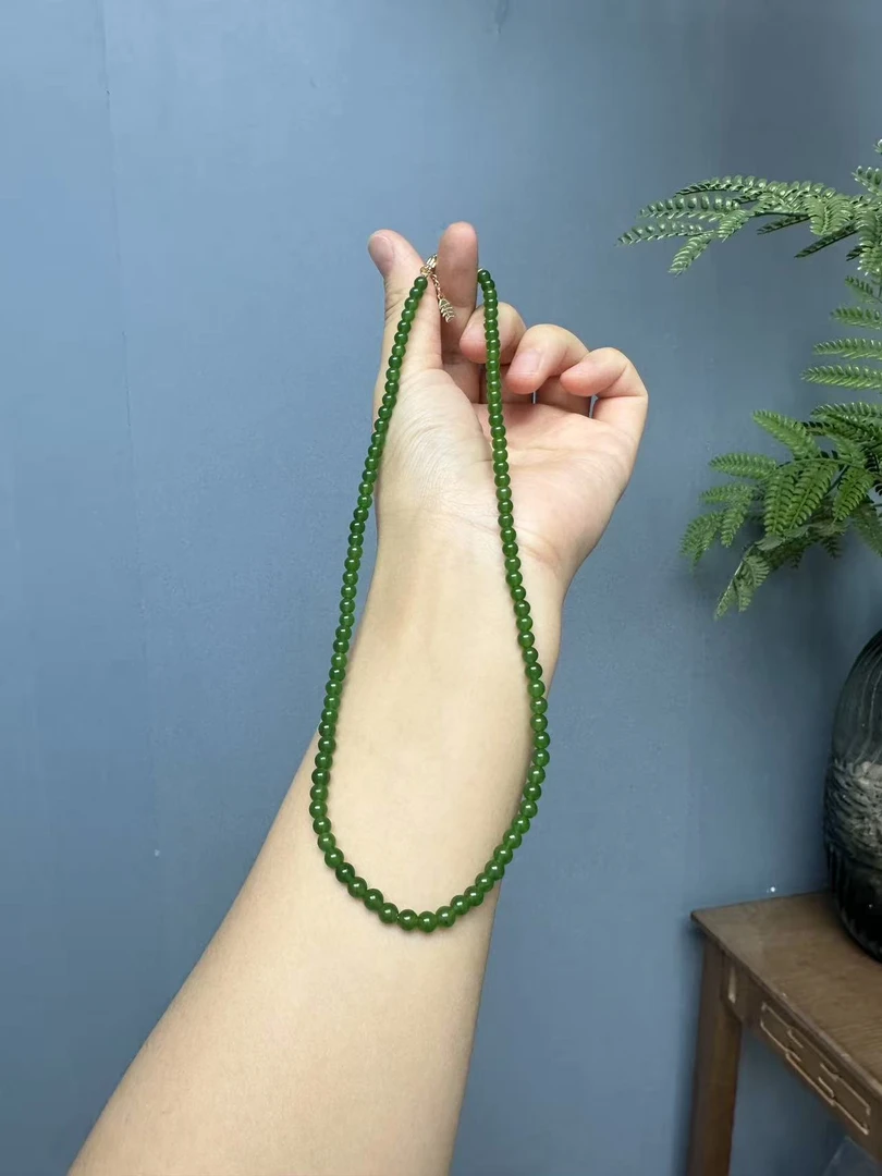 和田玉14k小米项链4.5mm