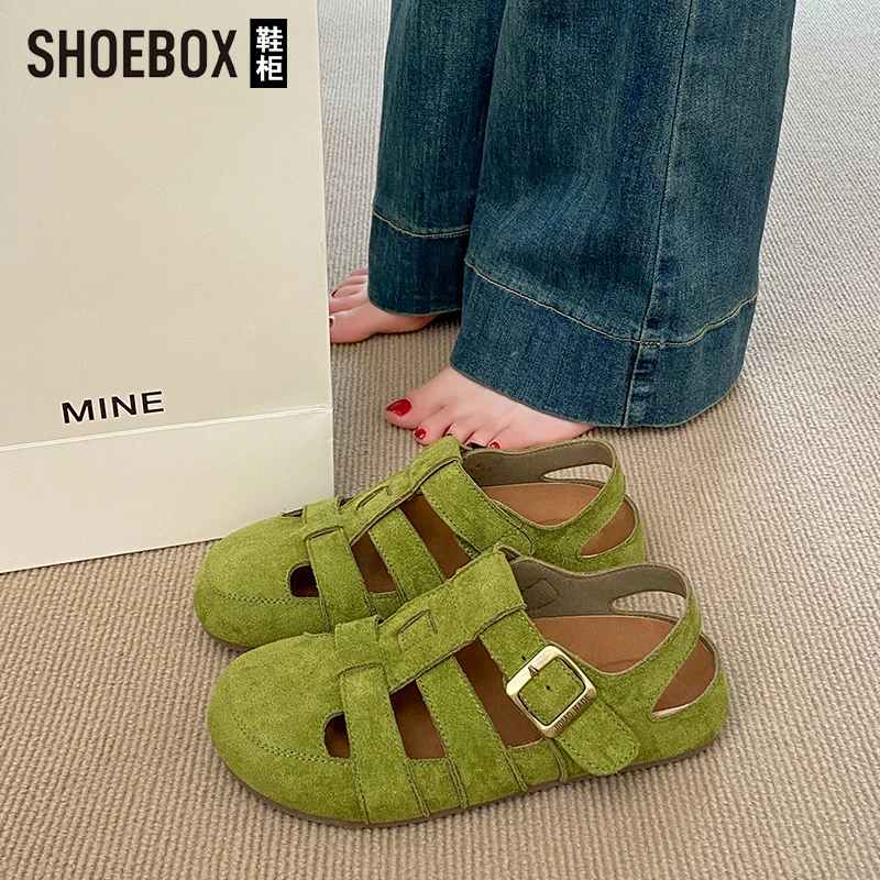 达芙妮集团旗下罗马包头凉鞋女外穿夏2025新款复古森系镂空洞洞鞋