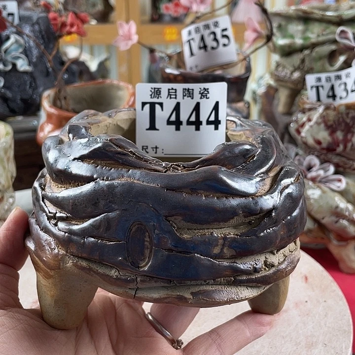 紫砂花盆景德镇陶瓷444瑕疵